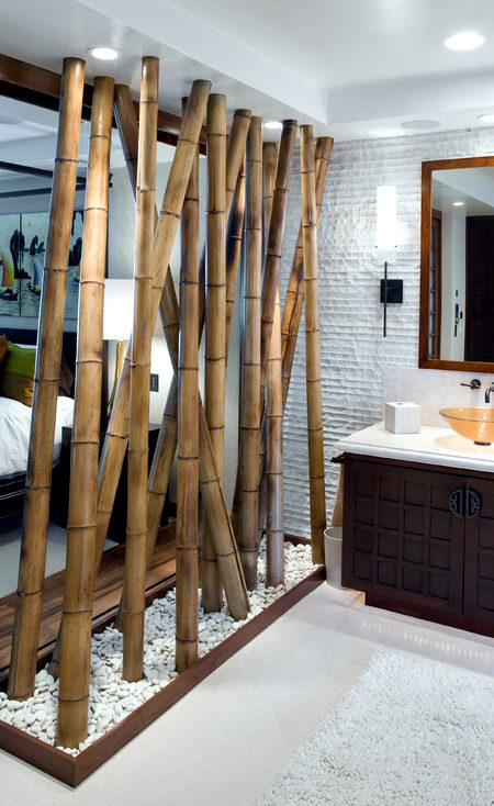 bambú decorativo para el baño