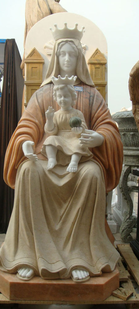 Estatua de jardín Virgen María con niño Jesús